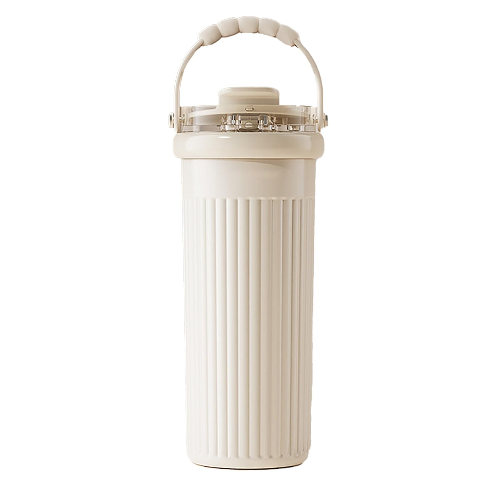 500ml / 17oz, Thermo Becher, Isolierbecher, 3 Trinkmöglichkeiten, Sicher und Auslaufsicher, Leicht zu Reinigen, für Sport, Reisen und Schule(White)