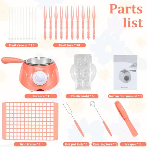 LCZNXJJY Electric Chocolate Fondue Maker, 8.4oz Chocolate Melting Pot Adjustable 158?/104? Electric Chocolate Melter Practical Cheese Melting Pot for Chocolate, Butter, Cheese, Butter, Candy, 250 ml