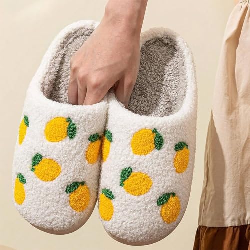 Image of LNERIP Animal Slippers Fruit Slippers Plant Slippers Various Cartoon Patterns Fluffy Soft Memory Foam Retro Indoor Outdoor Home Couple Shoes