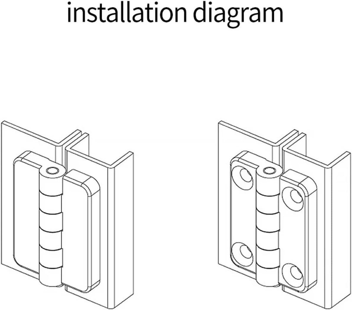 CL209 Hinge Hinge with Stud Countersunk Hole Distribution Box Cabinet Hinge Shaped Black Zinc Hinge Screw Feet 1Pcs(Black)