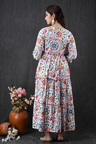 HENAL-Womens-Cotton-Anarkali-Comfortable-Maternity-Kurti-Nursing-Feeding-Kurta-Dress-with-Both-Side-Zippers