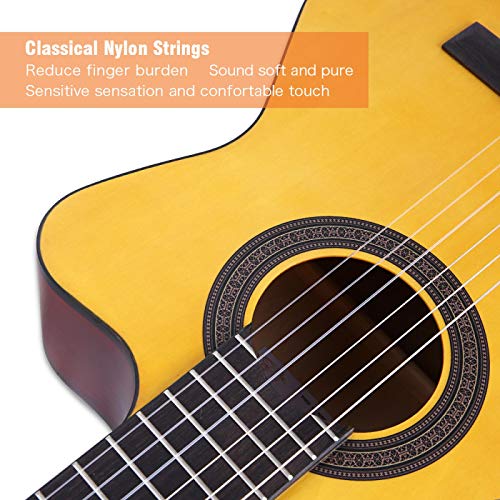 KEPOHK 39 pouces 6 cordes Cutaway EQ guitare classique micro intégré - Les Beatles, Paul McCartney, John Lennon, RIngo Starr, George Harrison KEPOHK 39 pouces 6 cordes Cutaway EQ guitare classique micro intégré – Image 5