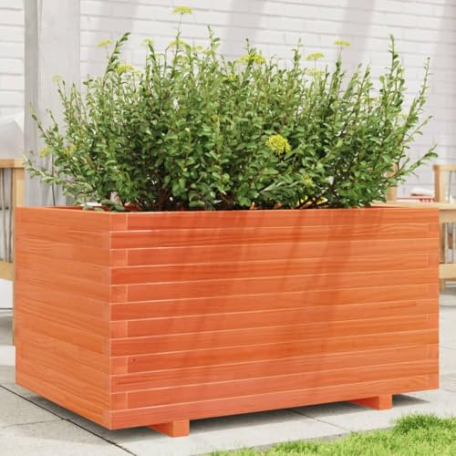 Gecheer Jardinera Madera Maciza de Pino marrón Cera 90x60x49,5 cm,Jardinera Exterior para Jardín Balcón o Patio,Jardinera Exterior para Jardín Balcón o Patio,TPY-2