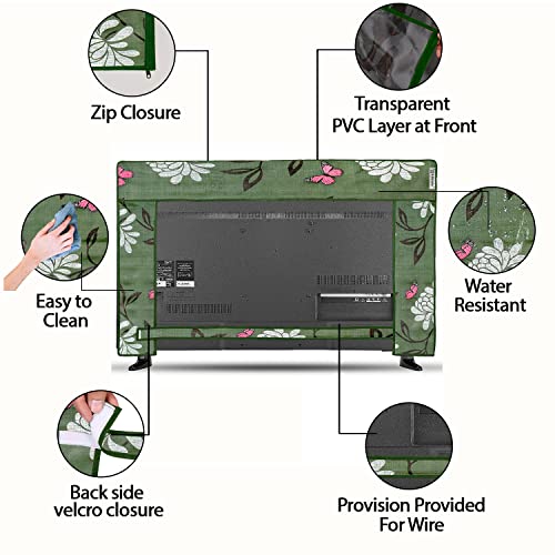 Image of Transparent LCD /LED T.V Protector Cover with Zipper Enclosure for 32 Inch Suitable for All Major Brand & Model (Color-Green, Size-29x3x19 Inches)