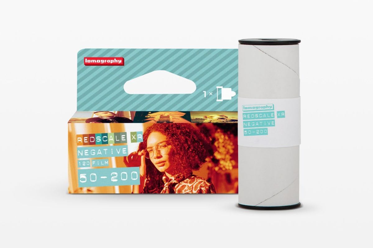 Lomography Redscale XR 120 Film, ISO 50-200, Color Negative, C41 Process, Pack of 1