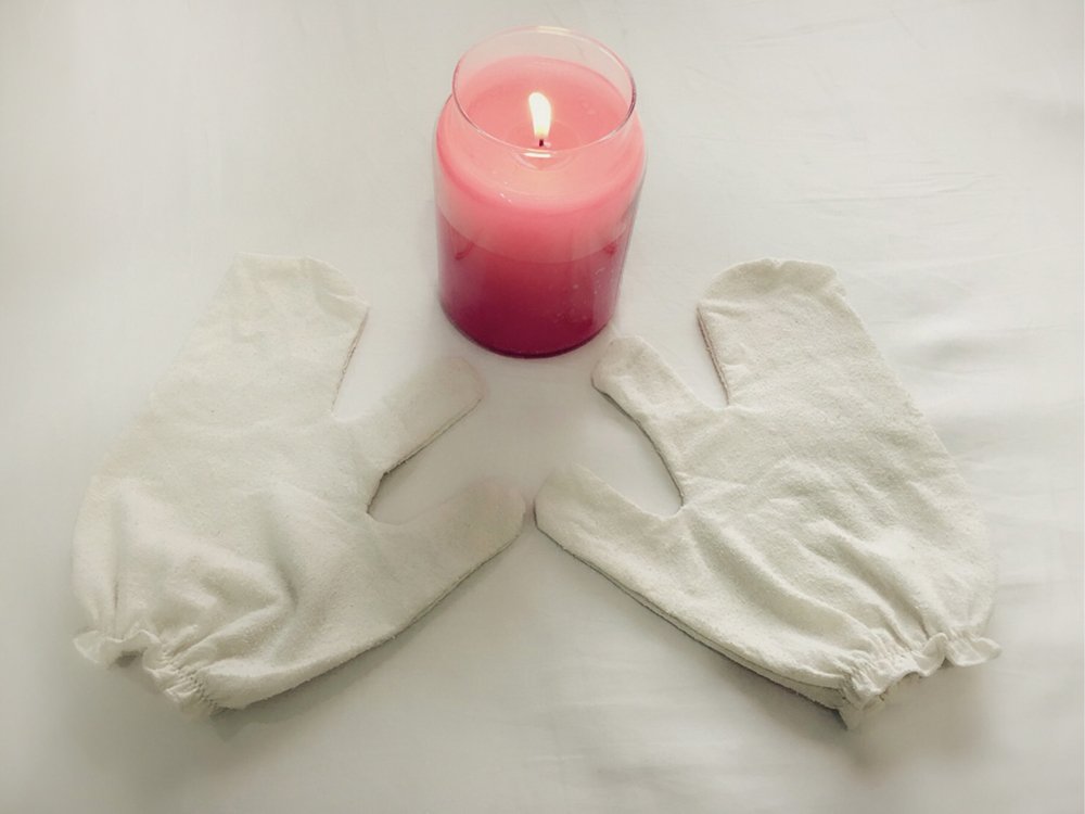 Garshana Gloves, Raw Silk Massage Gloves, Ayurvedic Dry Massaging