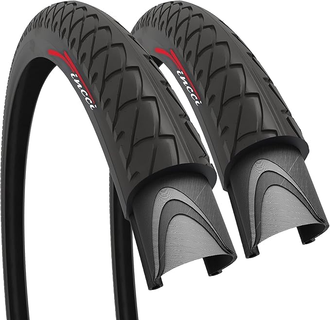 Fincci Pair 26 inch Bike Tires - Foldable Slick 26 x 1.95 Bi...