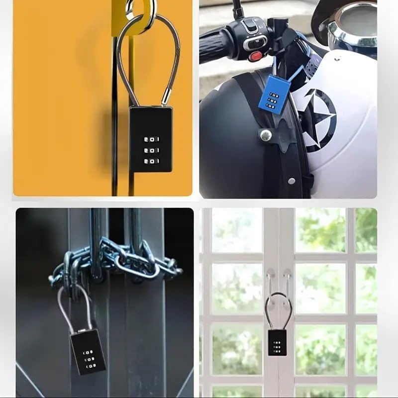 Image of Mart TSA Approved 3 Digit Combination Cable Lock for Travel Luggage Anti Theft Protection for Electric Cars