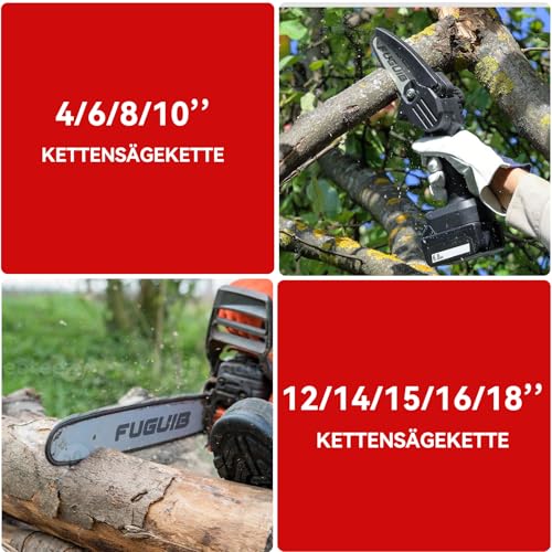 FuGuiB 16 cali łańcuch do piły łańcuchowej, 3/8"LP 1,3 mm 57 ogniw 40 cm łańcuchy do piły łańcuchowej w opakowaniu 3 szt