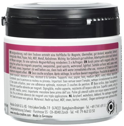 Marabu, Acrylic Primer for Magnetic Surfaces 475 ml Grey, can be Painted After Drying, Saliva-Proof - Image 2