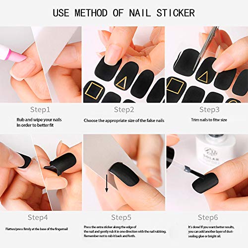 KINLOU Nagelfolie Selbstklebende - Nagelaufkleber Nail Art Aufkleber DIY Nagelspitzen, 1 Blatt 14pcs Nagelkunst… – Bild 4