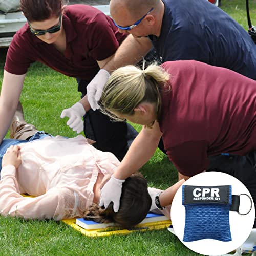 Image of 28pcs CPR Face Shield Mask with Disposable Gloves, CPR Keychain Masks Disposable Emergency Kit for First Aid or CPR Training