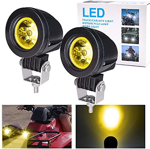 Ourbest Motorcycle Driving Lights, 2inch Spotlight LED Fender Fog Lights for Motorbike ATV Bicycle Accent Off Road Lighting (10W Yellow )