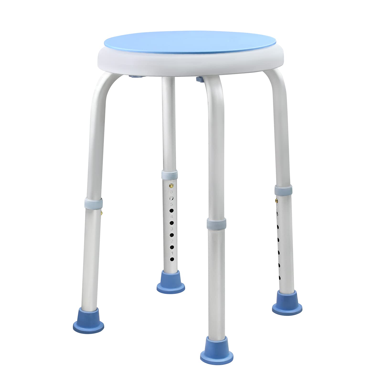 Taboret prysznicowy, krzesło prysznicowe dla seniorów, regulacja wysokości 37-53 cm, podwyższenie deski sedesowej, antypoślizgowe nóżki, siedzisko wanny, obracane o 360°, typ 1