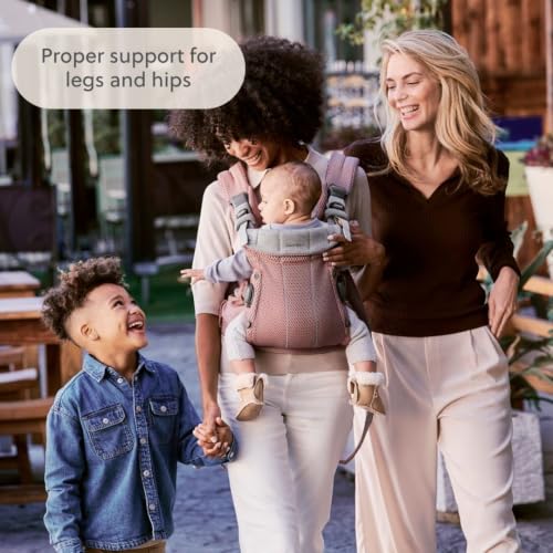 Image of BabyBjorn Baby Carrier Harmony, Dusty Pink, 3D Mesh | 3-in-1 Ergonomic Baby Carrier; Newborn, Facing-in, Outward-Facing, and Back Carrying Positions Supported (7-40 lbs), Newborn to Toddler