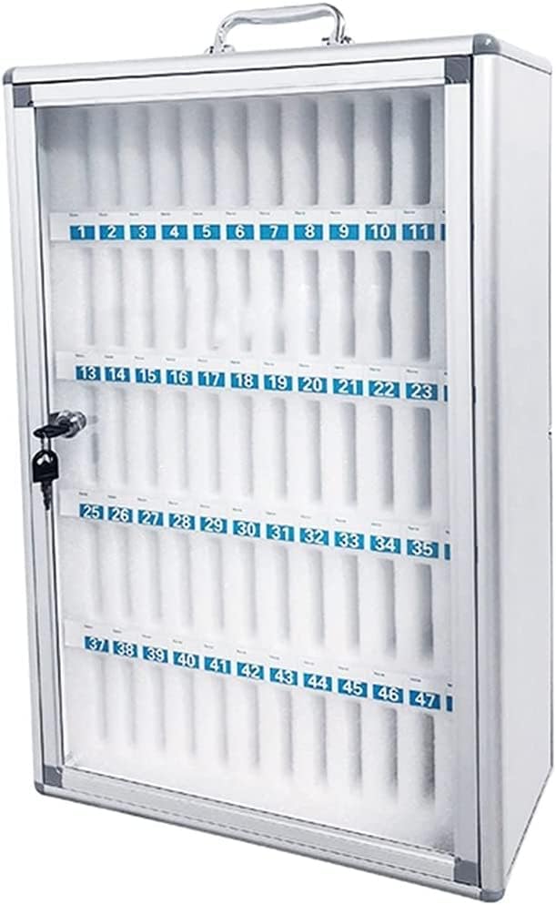 Portable Aluminum Alloy Storage Cabinet for Phones - Key Lock Locker Box with Handles & Handwritten Tags - Ideal for Classroom, Office, Gym Organization