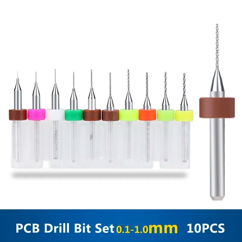 PCB Drill Bit 0.1-1.0mm Tungsten Carbide Micro Drill Bit for Print Circuit Board (Color : 0.5mm, Size : 1BOX(10pcs))