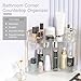 INVSSENE Corner Bathroom Countertop Organizer, Vanity Trays for Counter, Makeup Organizers, Perfume Tray, Kitchen Spice Rack, (Clear, 2 Tiers)