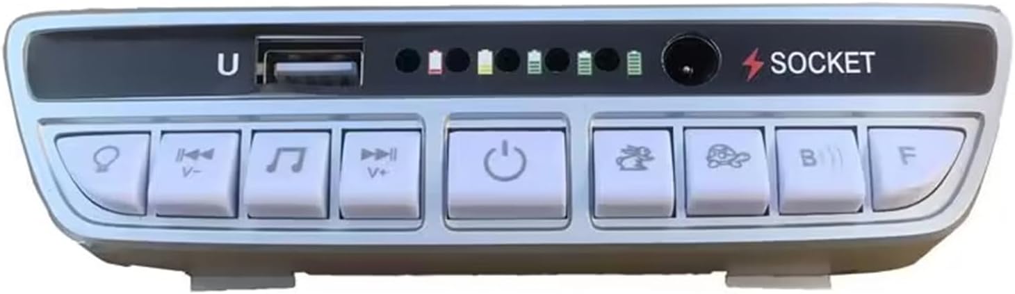 Close-up of the JIARUIXIN 12V Central Control Switch front panel showing buttons and labels.