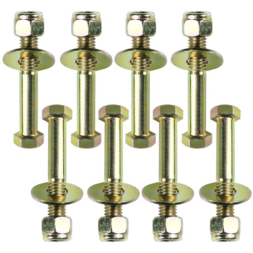 Image of 3 /8 inch x 2-1 /2 inch Hex Head Bolt by Color Galvanization with Ny lon Lock nut and Large Size Washer Assortment Kit,Alloy Steel,Grade 5.(8pcs Pack),by Metalsuberg.