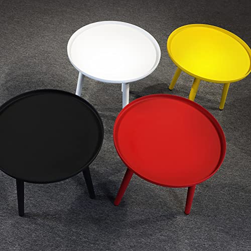 Private Garden Outdoor Coffee Side Table Aluminum End Table Rust-Resistant 3 Legged Modern Small Table For Living Room Bedroom Patio Garden (Black,S) #TOP7