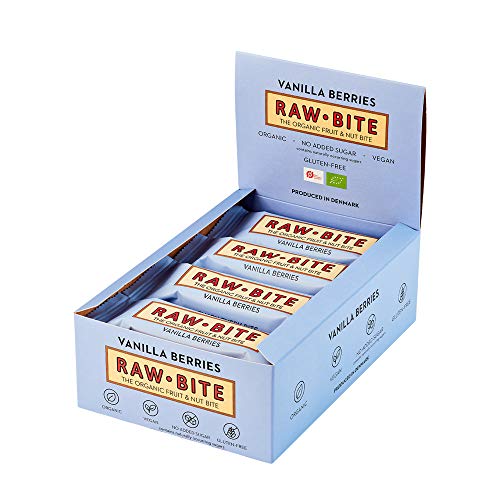 Raw Bite Barrita Ecológica De Vainilla Y Frutos Rojos - Paquete De 12 X 50 Gr - Total: Gr, 600 Gramo, 12 Unidades