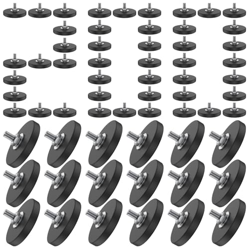 Image of 200 Pack Rubber Coated Magnets M6 Rock Light Magnets 1.69 Inch Mounting Magnet Thread Stud Magnetic Anti-Scratch Strong for Rock Light Bar Camera Cabinet Blackboard Refrigerator (200 Pack)