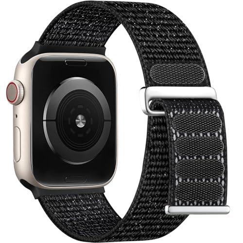 Sport Nylon Loop Bands Compatible with Apple Watch Band 44mm 40mm 41mm 45mm 38mm 42mm 49mm for Men Women, Soft Adjustable Breathable Braided Wristbands for iWatch Series 9 8 7 6 5 4 3 2 1 Ul