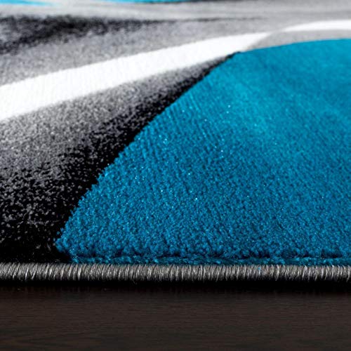 2305 Geometric Abstract Turquoise 2x3 Area Rugs for Entryway