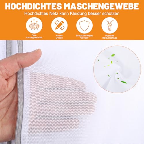 Dntorx 6 Stück Wäschenetz für Waschmaschine, Feinmaschige Wäschesack Waschmaschine in 2 Größen Wäschebeutel Laundry Bag mit Reißverschluss für Hemden Unterwäsche Babykleidung