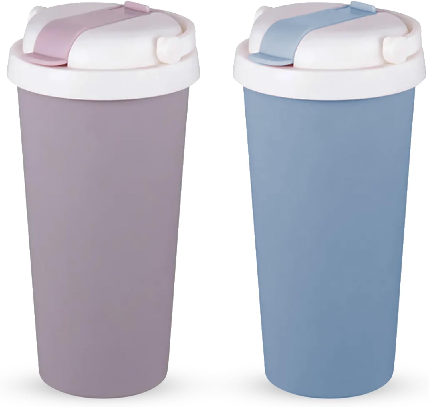 LUCIDO 500ml Vacuum Insulated Baby Stainless Steel Sipper Cup or Mug | Leak-Proof | Easy-Grip Handle | BPA-Free | Keeps Drinks Hot/Cold for Hours | Ideal for Toddlers & Kids (Set of 2, Grey & Blue)