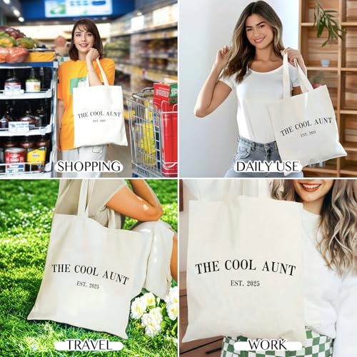 Image of Pavolini Aunt Gifts, Canvas Tote Bag, Best Auntie Gift Ideas, Gifts for Aunt for Birthday, Christmas, Cool Aunt Bag for Shopping