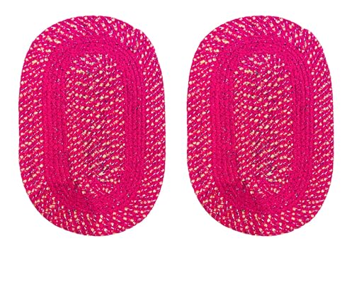 Image of doormats for Home Entrance Large|Handmade Cotton Doormat | Quick Dry, Washable Door Mat for Home, Bathroom & Bedroom (33X53 CM)(Pink-2)