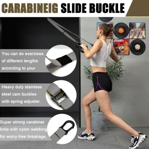 Image of Bodyweight Resistance Training Straps, Home Gym Fitness Trainer kit | Multi-Color Selection, Full-Body Workout with Main Exercise Straps, Door Anchor,Extension Strap, Carrying Bag, Fitness Guide