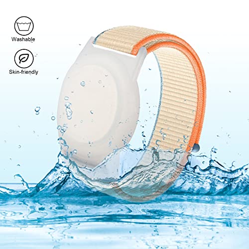 Image of Kids Wristband Compatible with Apple AirTag, Protective Case for Air Tag GPS Tracker Holder with Nylon Bracelet, Adjustable Anti Lost Watch Band for Toddler Child Elder