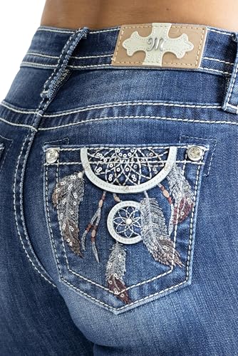 Miss Me Women's Bohemian Dreamcatchers Mid-Rise Bootcut Jeans4