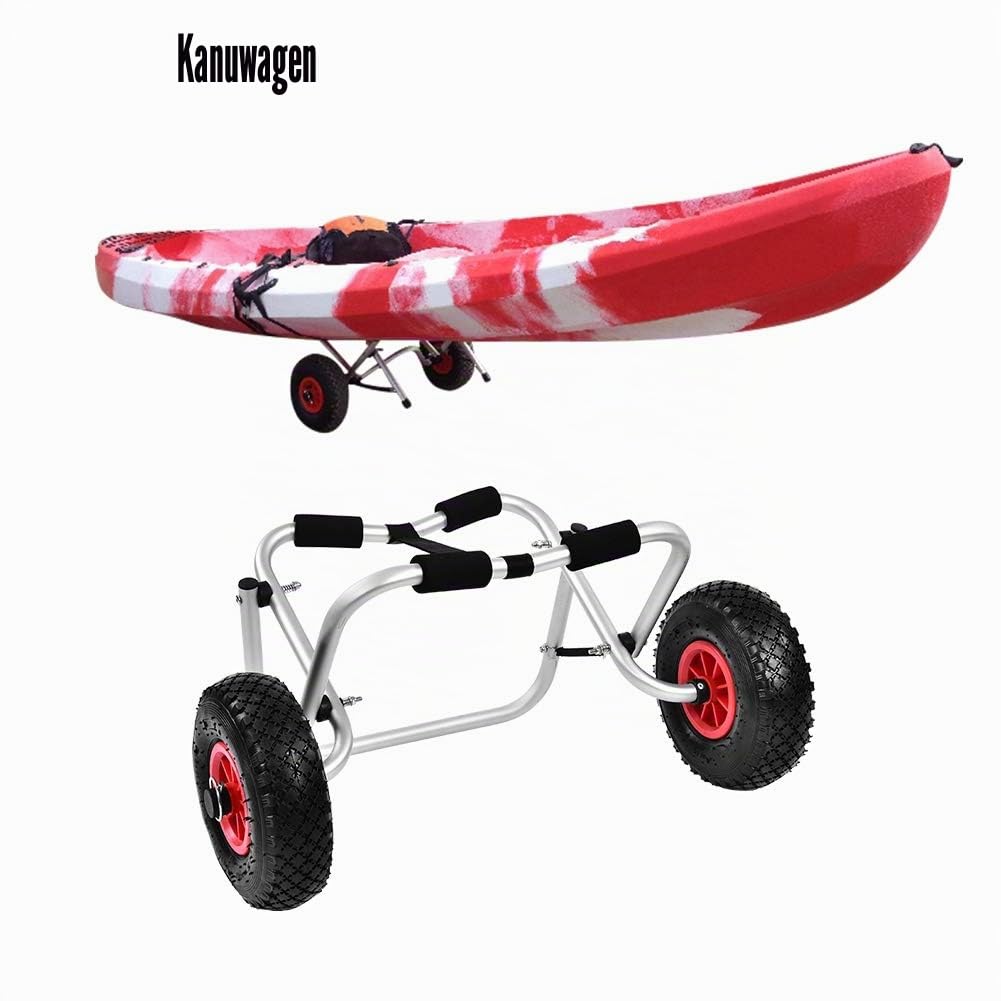 Wakects Kajaktransport,Faltbarer Transportwagen Bootswagen Kanuwagen,Aluminiumlegierung Kajak und Kanuwagen bis 80kg für Boote Kanu oder Kajak