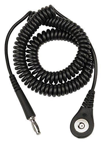 DESCO Brand 09180 Coiled Ground Cord, Jewel MagSnap Socket, 6', with Resistor