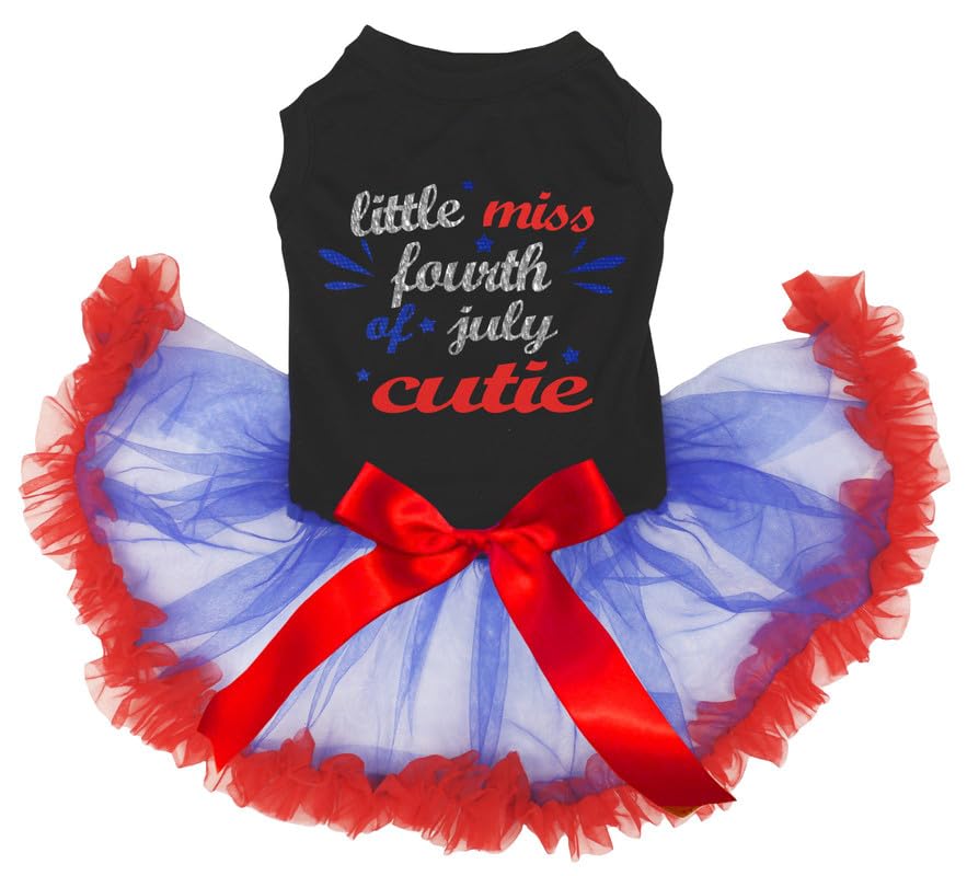 Robe pour chien Noir bleu rouge XL Little Miss Fourth of July pour grand canidé