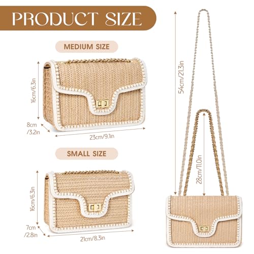 Straw Crossbody Bags for Women, Summer Fashion Straw Purses and Handbags Shoulder Raffia Clutch Bag with Pearls3