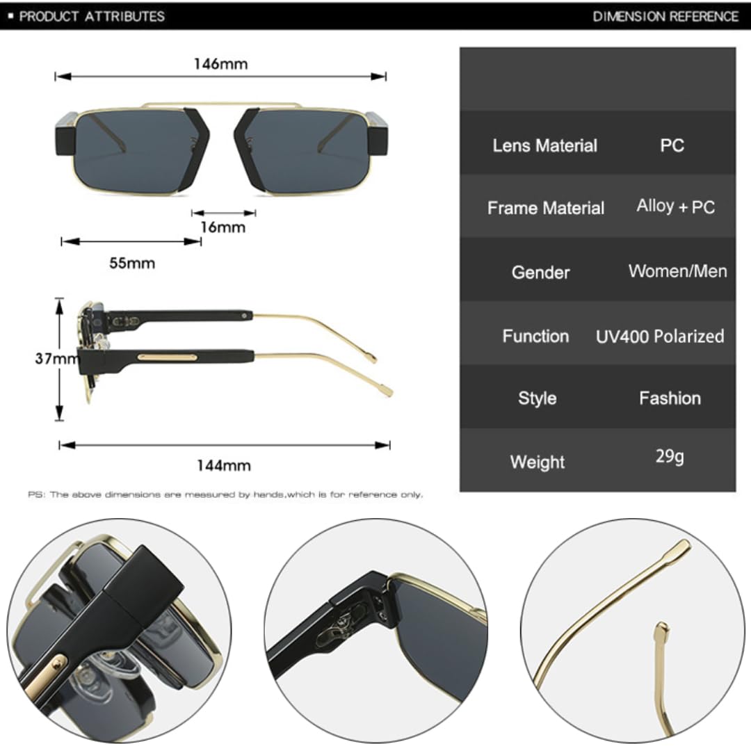 Okulary przeciwsłoneczne retro Fashion Clear Ocean Gradient Lens Shades UV400