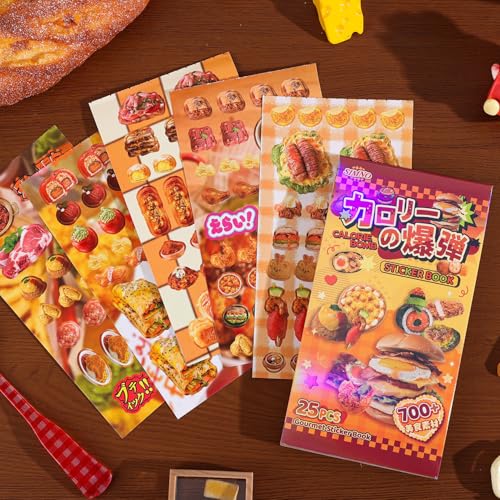 Image of Girl's Japanese Retro Sticker Book, Food and Daily Life Theme - 700+ Cute Old Showa Style Foodie Stickers, for DIY Scrapbooking Journaling Handbook Decoration