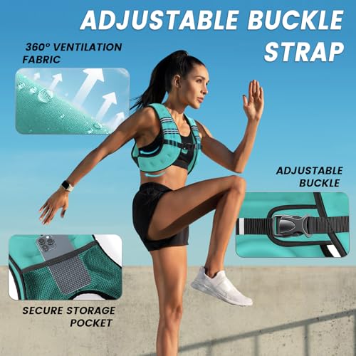 Image of Weighted Vest Woman 6 /8 /12 /16 /20 /25 /30lb Weight Vest for Women Men Body Weight Vests for Walking Strength Training Running Workout Jogging Fitness