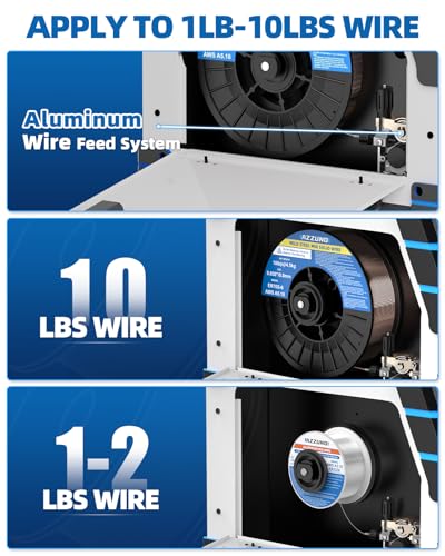Image of AZZUNO 200A MIG Welder 110V /220V, 8 in 1 Welder Machine Aluminum MIG /Gas MAG /Gasless Flux Core MIG /Gas MIG /Spot MIG /Spool Gun Compatible /Lift TIG /Stick Welding, Multi process Welding Machine