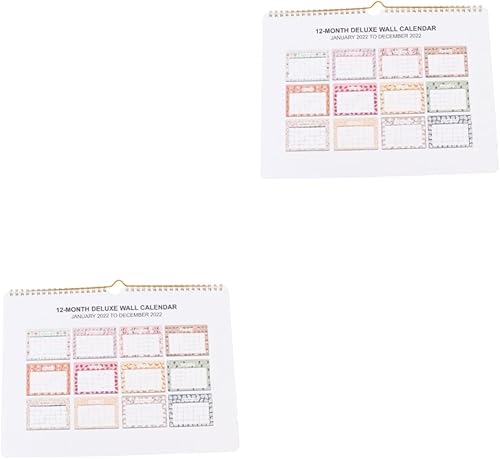 Didiseaon 2 Pcs 2022 2022 English Wall Calendar Memotenz 2022 Daily Calendar 2022 Monthly Annual Wall Memo Pads Calendarios De Adviento Weekly
