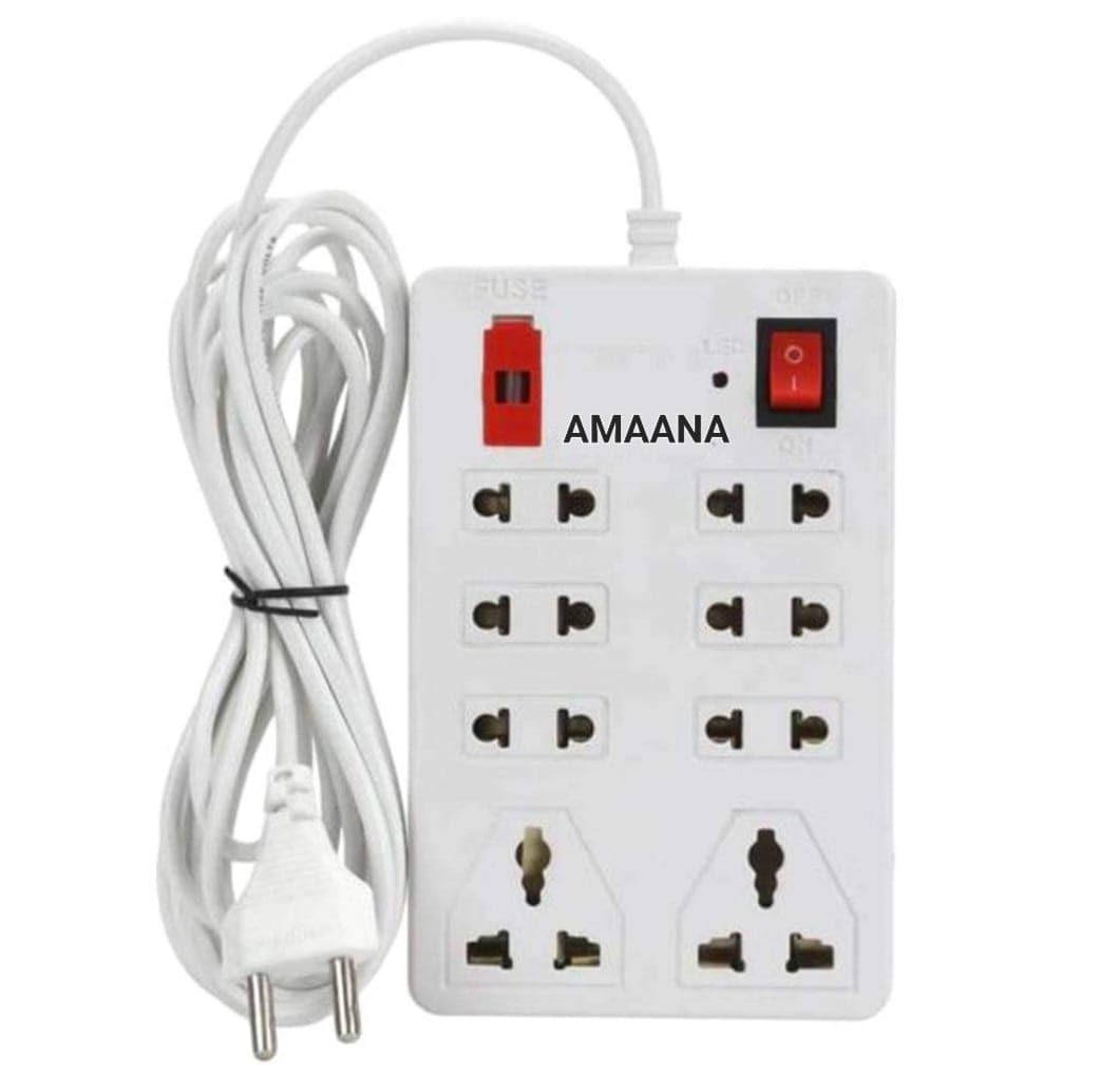 Heavy Duty 8 Socket Electrical Universal Wall Mount Extension Cord Board with Switch | 2.5 Meter Long Wire Cable | Surge Protector | Power Strip | Multi Socket Extension for Home Office and Shop-image-6