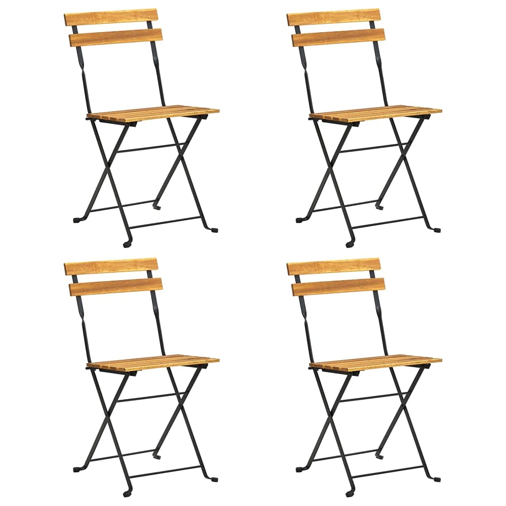 vidaXL Chaises de bistrot Pliantes, Lot de 4, en Bois d'acacia Massif