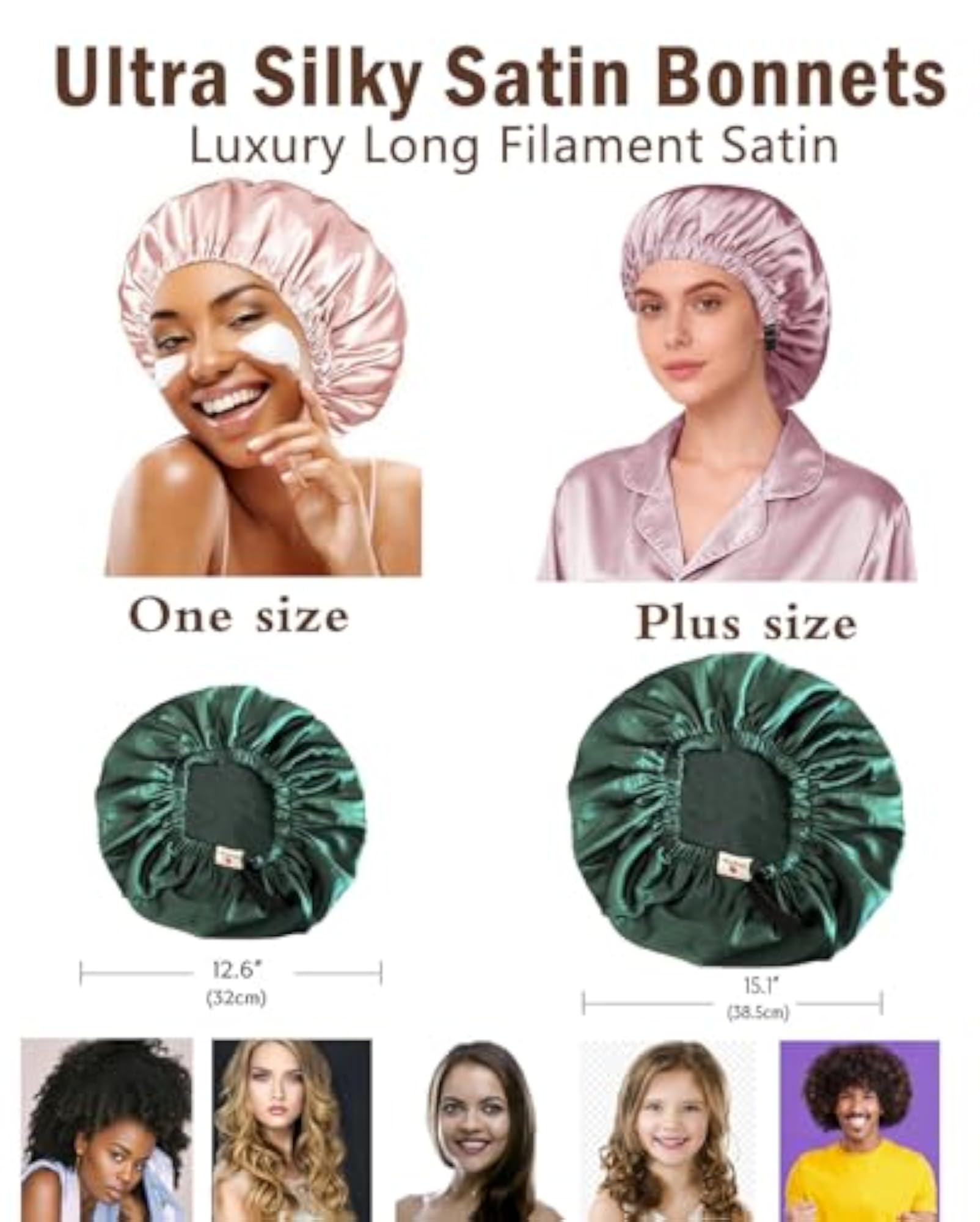 Satin Cap, Silky Bonnet for Sleeping