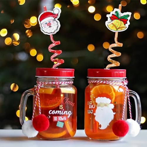 24 unidades de pitillos navideños de plástico miniatura 7
