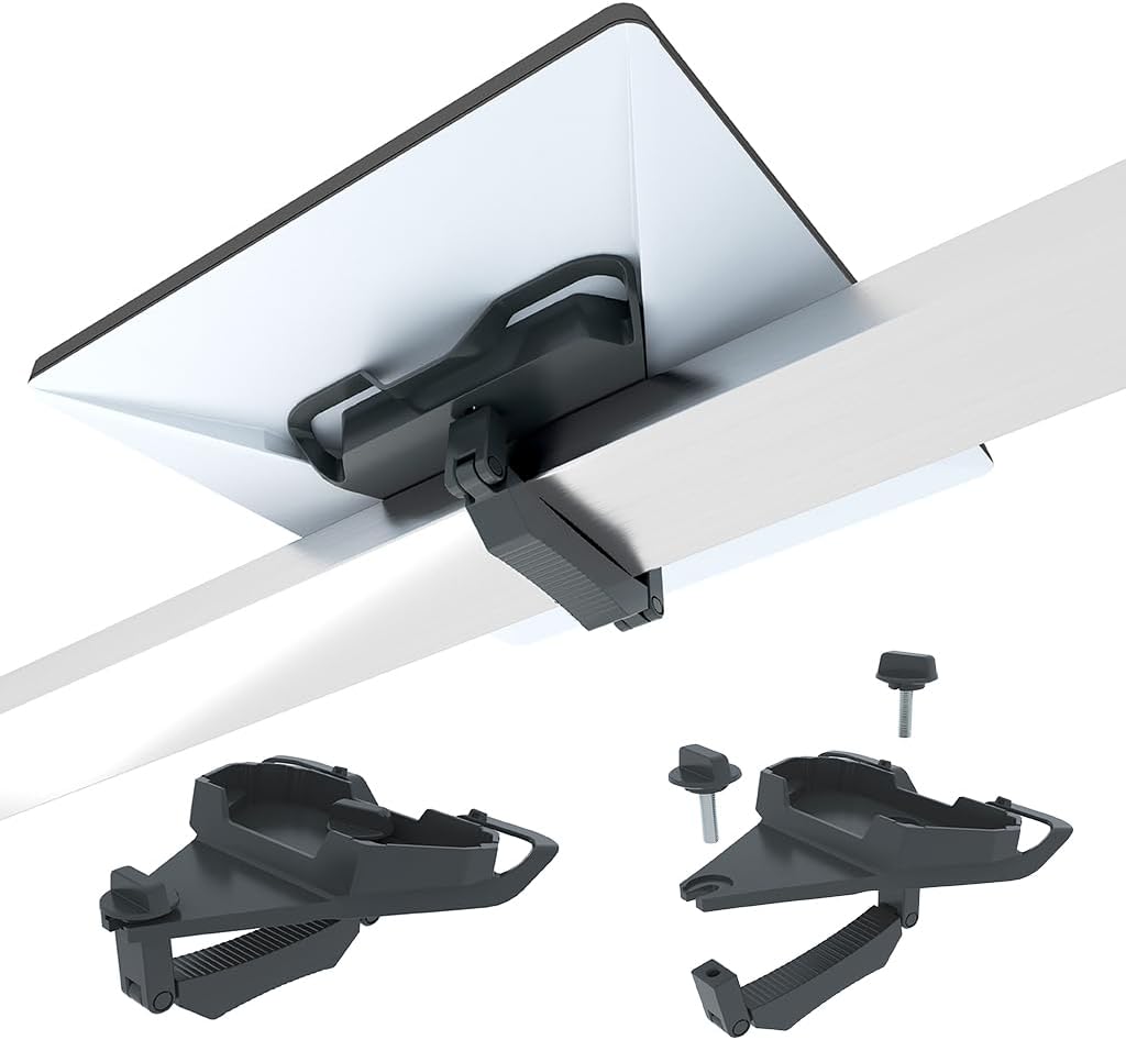 Starlink Mini Satellite Roof Rack Mount – Adjustable 0.47''–1.89'' Aluminum Alloy Anti-Rust Bracket, Fits Flat or Square Crossbars of RV, Caravans, Vans, Mobility Vehicles（Not for Round Roof Racks)